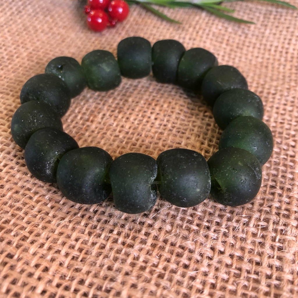 Chunky Dark Green Stretch Bracelet